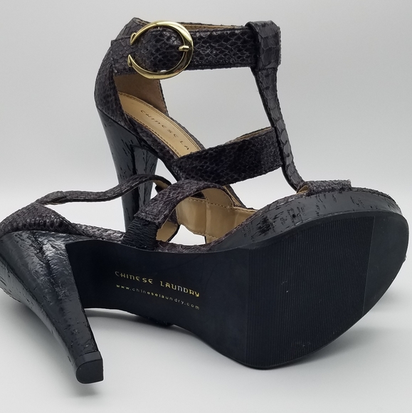 Chinese Laundry Gray Platform Heeled Sandals 8.5 M - Picture 7 of 11